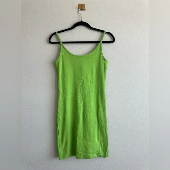 Old Navy | Dresses | Old Navy Neon Green Ribbed Mini Dress 9s Y2k Style Tank  Dress Size M | Poshmark